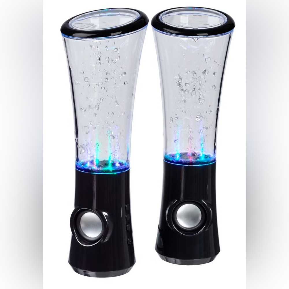 LED Dancing Water Speaker Pair - Black